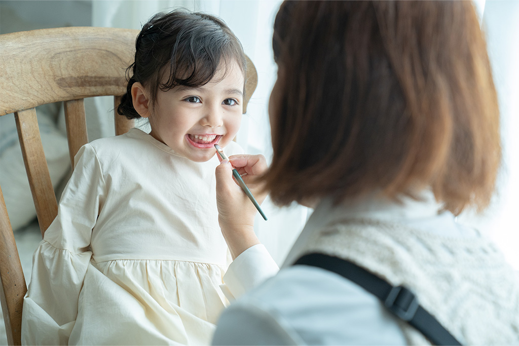 七五三メイク風景